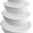 Nordic Ware Prep and Serve Mixing Bowls Set, 8-Piece, Glacier White