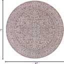 JONATHAN Y Boho Medallion Indoor Outdoor Round Area Rug 4 Ft Red/Taupe, Malta Textured Weave for Backyard, Patio, Porch, Easy-Cleaning, High Traffic, Pet-Friendly, Non-Shedding (SMB104A-4R)