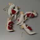 SOFFEE DESIGN Set of 5 Felt Mice Souvenirs Gifts for Wedding, Christmas Hanging Ornaments White Felt Mouse Animal Figurines Tabletop Decor for Anniversary Party Valentine's Day Gift for Women
