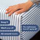 Queen Size 4 Piece Sheet Set - Comfy Breathable & Cooling Sheets - Hotel Luxury Bed Sheets for Women & Men - Deep Pockets, Easy-Fit, Soft & Wrinkle Free Sheets - Blue Stripes Oeko-Tex Bed Sheet Set