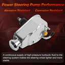 Power Steering Pump, Saginaw P Series 5/8" Keyway, Compatible with GM Vehicles (Chevrolet, GMC, Buick, Oldsmobile, Pontiac), SBC 350, Chrome Finish