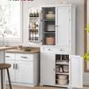 VASAGLE Pantry Cabinet, 71.7-Inch High Freestanding Tall Cupboard Storage Cabinet with a Drawer, 2 Cabinets, 4 Adjustable Shelves, 6 Door Shelves, for Living Room, Kitchen, White UBBC561P31V2