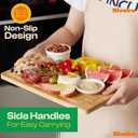 Riveira Bamboo Grandeur: 18 x 12 Bamboo Cutting Board Natural Wooden Cutting Board With Innovative Juice Grooves