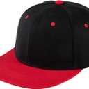 Classic Button up Hip-Hop Baseball Cap, Adjustable Color Blocked Unisex Flat Cornered Cap