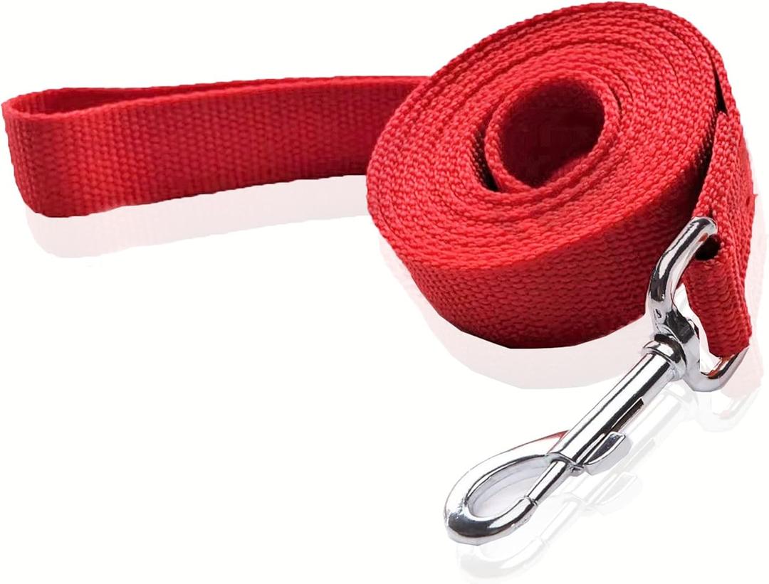 Nylon Dog Leash 4 Ft 5 Feet 6 Foot Long, Walking Training Dog Leashes for Medium Large Dogs, 1 Inch Wide (5/8" X 6 ft, Red)