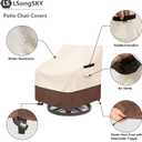 Outdoor Swivel Chair Cover 2 Pack,100% Waterproof Heavy Duty Patio Chair Covers,(35 W x 37 D x 38.5 H inches) Swivel Patio Chair for Outdoor Furniture Covers Waterproof,Beige&Brown