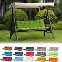Porch Swing Cushions,Outdoor Cushions 3 Seater Replacement with Backrest, Waterproof Thickened Bench Cushion with Ties for Porch, Patio,Outdoor, Backyard and Garden (Grass Green 60 * 40 in)