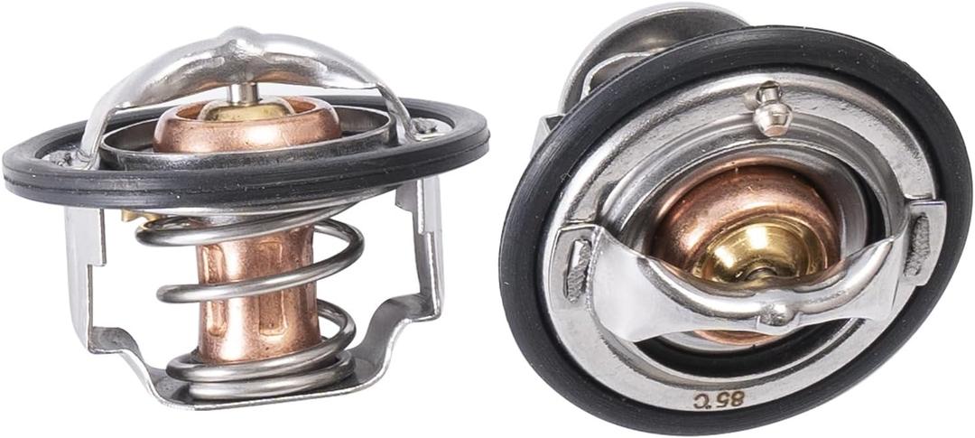 Rldym 2PCS Front & Rear Thermostat Kit 97241129 97241130 for Chevrolet Express Silverado GMC Savana Sierra 6.6L Duramax 2001-2017, Engine Coolant Thermostat