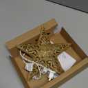 Brightown-Christmas-Tree-Topper, Christmas Star Tree Topper Lighted 3D Hollowed Gold Pentagram Built-in 10 Bulbs Golden Glitter Sparkling Plug in Vintage Indoor Holiday Xmas Decorations Ornaments