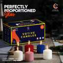 Candle Charisma Multicolor Unscented Votive Candles - 15 Hour Burn time - Set of 36 for Dinner, Wedding, and Holiday Decorations