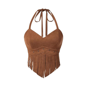 Country Concert Outfit for Women Fringe Western Rodeo Cowgirl Shirts 70s Hippie Tops with Tassel L