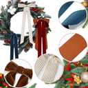 8 Pcs Christmas Wreath Bow Farmhouse Stripe Velvet Bows Ribbon Ornaments for Christmas Tree Topper Front Door Home Decor Winter Party Indoor Outdoor Decoration(Retro)