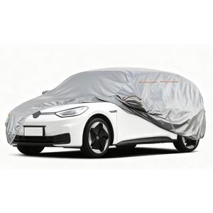 Favoto Car Cover for Automobiles Waterproof - Outdoor All Weather Hatchback Cover Sun Rain Dust Snow Windproof 210D Oxford with Zipper Door Car Tarp Universal Fit for Hatchback (157-171 inch)