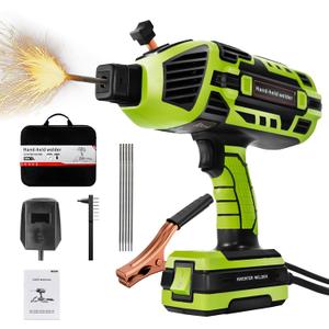 Portable Welding Machine 110V ARC Handheld Welder IGBT Inverter Welding Gun Stick Welder 5 Variable Current Adjustment Hand Held Welder Machine, Fit for 1/16"-1/8" Welding Rods (Green)