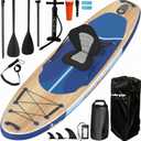 11' x 34" Inflatable Paddle Board for Adults Youth | Extra Wide SUP with Non-Slip Deck, Removable Seat | Stable for 2-3 People, Family Water Sports, Includes Premium Accessories