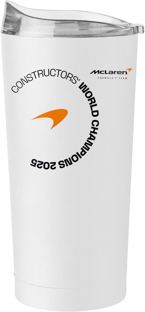 Logo Brands McLaren Formula 1 Team Constructors' Champions 20 oz Powder Coat Tumbler  Fits Most Cup Holders  Officially Licensed Formula 1 Tumbler  Keeps Drinks Cold or Hot for Hours