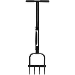 Gardzen Spike Aeration, Heavy Duty Aerator for Compacted Soils and Lawns, 35" x 11", Black