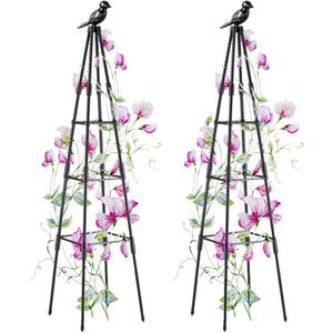 Garden Trellis, 47" Plant Trellis for Potted Plants Flowers Vegetables and Vines,Tomato Cage Tower,Garden Obelisk Trellis,Plant Support Stand for Climbing Plants Outdoor and Indoor-2 Pack