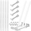 5 Sets 6 Inch Aluminum Gutter Hangers with 10.6 Inch Straps and Rust-Resistant Screws, Extended Length Gutter Brackets for Large Capacity Eavesless Roofs, Silver
