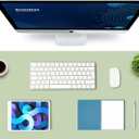 K KNODEL Large Office Leather Desk Mat, Mouse and Keyboard Pad, Computer and Laptop Mat, Desktop Protector and Cover, Writing Pad and Blotter (35.4"x17", Light Green)