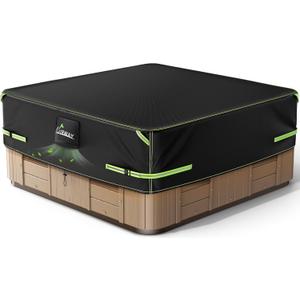 UIRWAY 600D Hot Tub Cover with Air Vent, 76" L x 76" W x 20" H Outdoor Spa Cover Waterproof, 600D Heavy Duty Protector Covers with Reflective Strips