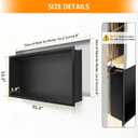 WICHEMI Shower Niche No Tile Needed for Bathroom Storage, Shower Niche LED Lights Waterproof Recessed Wall Niche 24" X 12" 304 Stainless Steel Bathroom Niche for Shower Wall, Matte Black