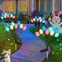 4 Pack Solar Easter Egg Lights, Colorful Garden Swaying Firefly Light Outdoor Easter Lights Waterproof Solar Stake Light for Pathway Landscape Lawn Yard Porch Patio Spring Easter Decoration