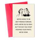 Funny Birthday Card Gift for Best Friend, Humor Friendship Card for Women Her, Sweet Birthday Friendship Gifts Cards for Bestie Sister Bestfriend, Pack Of 10