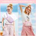 YOOLIFE Kids Belt Bag, Pink Initial Belt Bag for Teens Kid, Crossbody Girls Fanny Packs for Kids Girls Small Initial Monogram Fanny Packs Personalized Gifts for Teen Girl Kid Birthday Gift (Pink K)