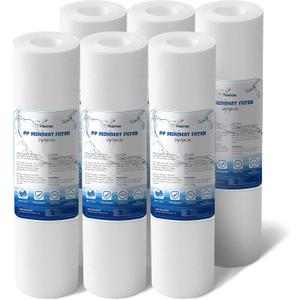 BLUERISE 5 Micron 10" x 2.5" Water Filter Replacement Whole House Sediment Home Water Filter Replacement Cartridge Ro Sediment Filter Easy Installation Fits Any 10" Reverse Osmosis Unit - 6 Pack BLUERISE 5 Micron 10" x 2.5" Water Filter Replacement Whole House Sediment Home Water Filter Replacement Cartridge Ro Sediment Filter Easy Installation Fits Any 10" Reverse Osmosis Unit - 6 Pack