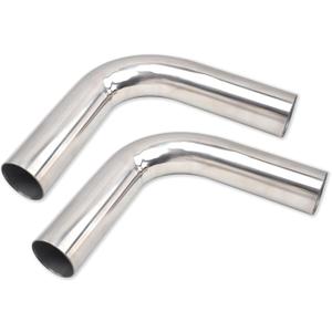 OD 4'' Inch (102MM) 90 Degree Bend Elbow Stainless Steel Turbocharger Pipe Tube Intercooler Pipe High Class Brushed Treatment Air Intake Tube Pipe Polished Universal - 2PCS