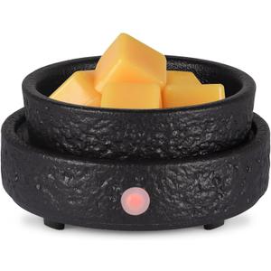 Ceramic Wax Melt Warmer Fragrance, 3 in1 Electric Candle Wax Warmer, Scented Wax Melt Wax Cubes Melter Fragrance Warmer for Home,Office, Birthday Gifts for Women Mom(Black)