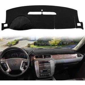 Dash Cover Mat Fit for 2007-2014 GMC Yukon Sierra SLT Denali,2007-2013 Chevy Chevrolet Silverado 1500 2500HD 3500HD LTZ/Avalanche/Suburban,07-14 Tahoe, Dashboard Carpet Pad (Black)