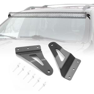 Wsays 50" Curved LED Light Bar Upper Roof Windshield Mounting Brackets Compatible with Jeep Grand Cherokee 1999-2004