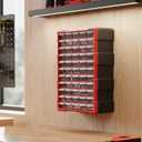 INTERTOOL Small Parts Organizer for Hardware & Screws | 60 Removable Bins with Dividers | Wall Mount or Desktop Craft & Lego Storage Cabinet | 19” x 15” x 7” BX08-4016