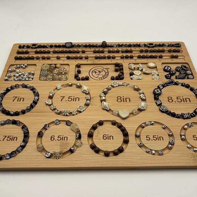 NOAVAOL Bead Boards for Jewelry Making, Combi Bamboo Beading Board for Jewelry Bracelet Making, Beading Trays Design Mats for Necklace, Bracelet, DIY Design Bamboo