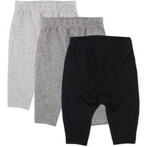 HonestBaby Unisex-Baby Multipack Harem Pants Roomy Fit Pull on Bottoms 100% Organic Cotton for Baby Boys, Girls (3-pack Gray Ombre)