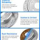 Anpulsero Brake Pads And Rotors Kit Rear Compatible with 2016-2023 Honda Civic, Automotive Replacement Brake Kits Geomet 30091 D1878-9106 Drilled And Slotted Rotors Ceramic Brake Pads 260mm(10.2in)