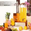 2PCS 2.2 Gallon Drink Dispenser,Glass Water Dispenser with Stand,Beverage Dispenser with Stainless Steel Spigot,Drink Dispensers for Parties,Bars,Restaurants