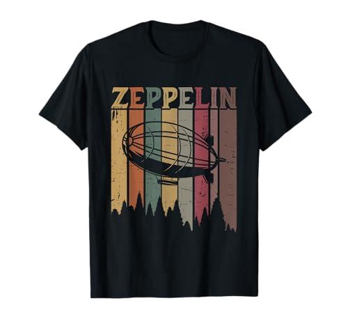 Retro Zeppelin 70s 80s Dirigible Airship Zepelin Zepplin T-Shirt, 2XL