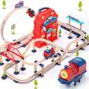 Kids Train Set with 360 Loop Track, Electric Train Toy Set for Toddler with Storage Case, Great Birthday Gift for Boys & Girls
