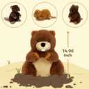 MaoGoLan 4Pcs Beaver Stuffed Animals with Three Babies Inside,17.7" Fluffy Giant Beaver Plush Gift,Funny Beave Plushie Woodland Toys for Kids,Teens,Baby Shower,Christmas
