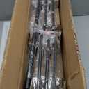 Chandelier, Matte Black with White Fabric Shade, Farmhouse Linear Island Lighting Fixture for Kitchen, Dining Room (5-Light Matte Black with Fabric Shades)