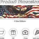 American Flag Eagle Fence Banner 118 x 35 Inch, Large Waterproof Outdoor Patriotic USA Banner with Bald Eagle for Yard Porch Fence 4th of July Independence Day Decorations