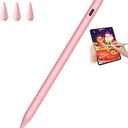 Stylus Pen for iPad 9th&11th Generation - 5X Fast Charge Digital Pen - Compatible with 2018-2025 Apple iPad Pro 11"/12.9"/M4, iPad mini 5-6 Gen, iPad Air 3/4/5/M2/M3-Pink
