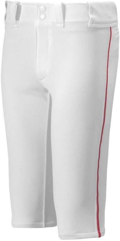 Mizuno Youth Premier Piped Short Baseball Pant (3X-Large, White/Red)