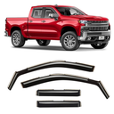Voron Glass in-Channel Extra Durable Rain Guards for Trucks Chevrolet (Chevy) Silverado/GMC Sierra 1500 2019-2026 Double Cab, Window Deflectors, Vent Window Visors, 4 Pieces - 230091