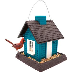 North States Village Collection - Lakeside Cabin Bird Feeder: Hanging Bird Feeder for Outdoors, Holds 5 Pounds of Seed