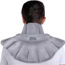 REVIX Microwavable Heating Pad for Neck Shoulders and Back, Microwave Heated Neck Wrap with Moist Heat, Light-Gray