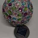 Solar Lantern Hanging Outdoor Christmas Decorative, Dual LEDs Color Changing and Cool White Crystal Globe Lamp Hanging Light Waterproof with S Hook Decor in Garden, Pathway, Front Door- Multi Color